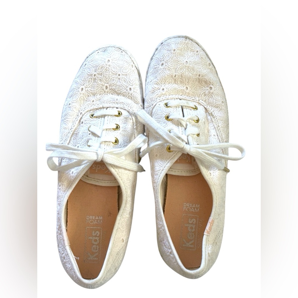 Keds Champion Sneakers in Eyelet White‎ Lace Sz 6 Romantic Cottagecore Retro